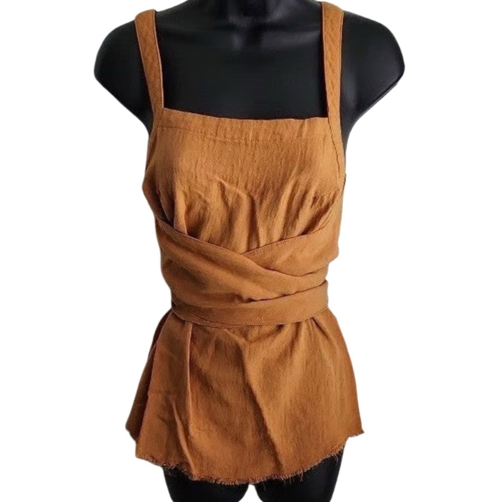 Rust Orange Wrap Tank Top - Picture 4 of 4